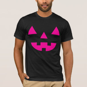T-shirt Citrouille Visage Lanterne Jack Halloween Rose