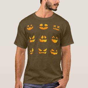 T-shirt Citrouille Visage Lazy Halloween Costume d'effroi