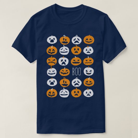 T-shirt Citrouille Visage Lazy Halloween Costume mignonne  (Design devant)
