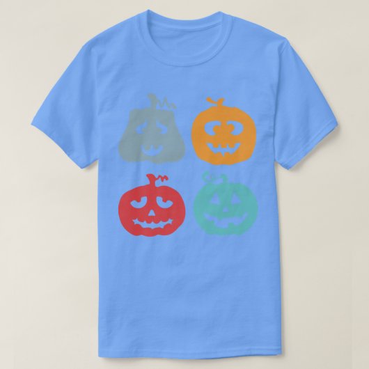 T-shirt Citrouille Visage Lazy Halloween Costume mignonne  (Design devant)