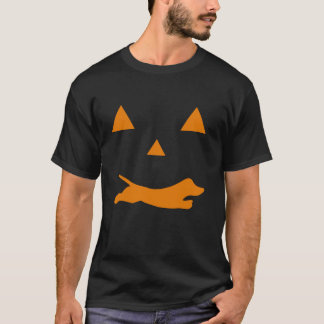 T-shirt Citrouille Visage Wiener Dachshund Chien Fantômes 