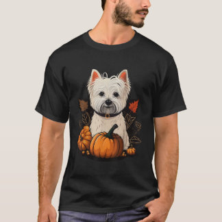 T-shirt Citrouille West Highland Costume Terrier blanc Wes