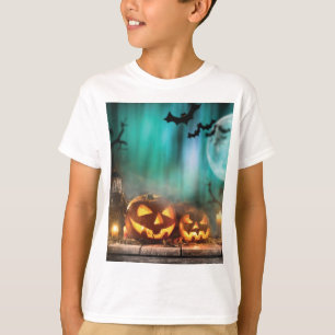 T-shirt Citrouilles d'Halloween et chauves-souris