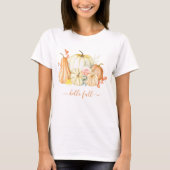 T-shirt Citrouilles et fleurs d'automne (Devant)