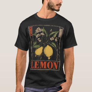 T-shirt Citrus de citron frais Conception botanique Vintag