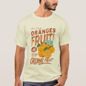 T-shirt "Citrus Delight" – Organic Orange Retro Tee (Devant)