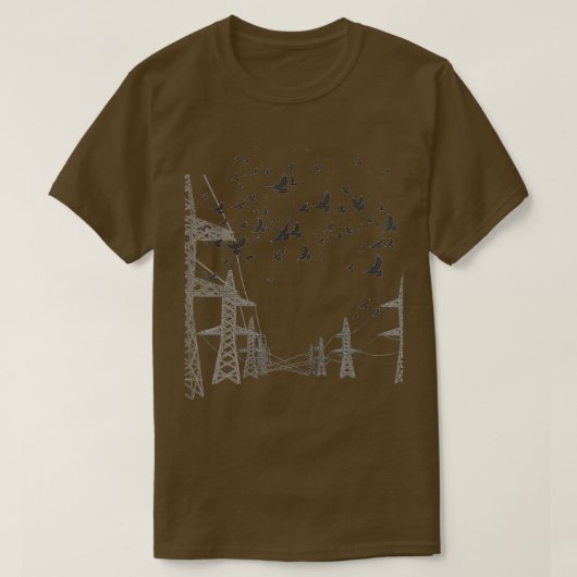T-shirt City Bird Pigeon Silhouette (Design devant)