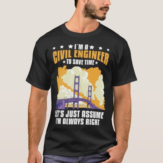 T-shirt Civil Engineer Bridge Builder Engineering Student (Devant)