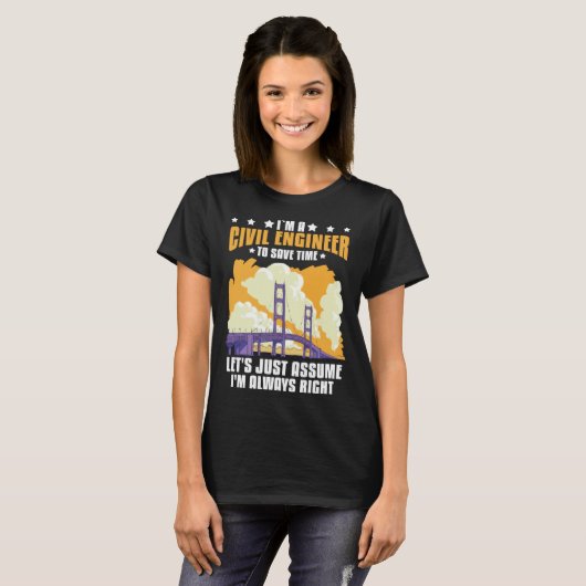 T-shirt Civil Engineer Bridge Builder Engineering Student (Devant entier)