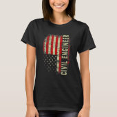 T-shirt Civill Engineer 4th Of July US Flag Patriotic Engi (Devant)