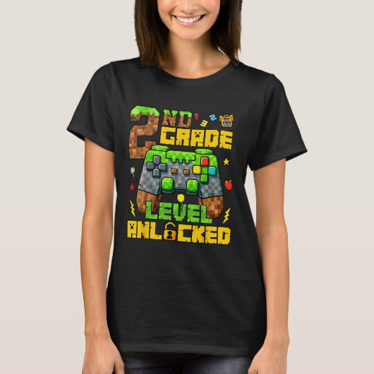 T-shirt Ck To School 2nd Grade Gamer First Day Second Grad (Devant)