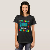 T-shirt Ck To School 2nd Grade Level Unlocked Gamer Kids B (Devant entier)