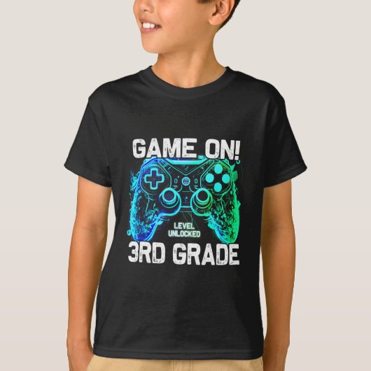 T-shirt Ck To School 3rd Grade Boys Gamer First Day School (Devant)