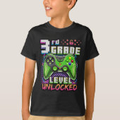 T-shirt Ck To School 3rd Grade Boys Gamer First Day School (Devant)