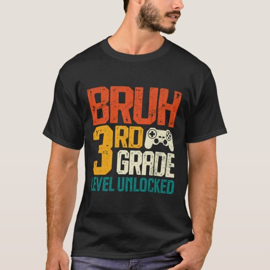 T-shirt Ck To School 3rd Grade Gamer Bruh 3rd Grade Level  (Devant)