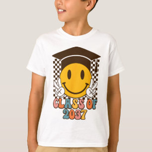 T-shirt Cl de 2037 Diplômé Premier Jour D'école Sourire Fa