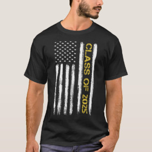 T-shirt Cl Of 2025 Senior Patriotic American Flag Graduati