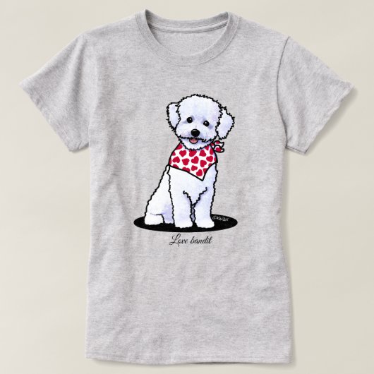 T-Shirt clair Bichon Frise (Design devant)