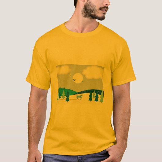 T-shirt Clair de lune hivernal. (Devant)
