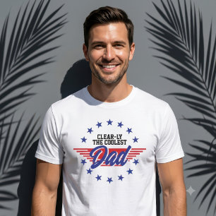 T-shirt Clairement Le Papa Le Plus Cool Patriote Étoiles P