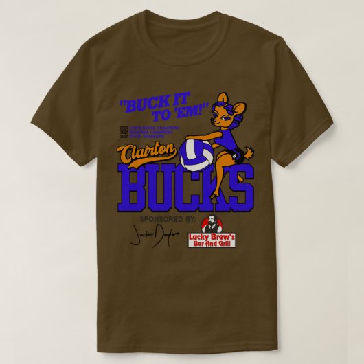 T-shirt Clairton Bucks Volley Jackie Daytona WWDITS TS (Design devant)