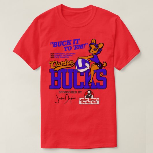 T-shirt Clairton Bucks Volleyball Jackie Daytona WWDITS (Design devant)