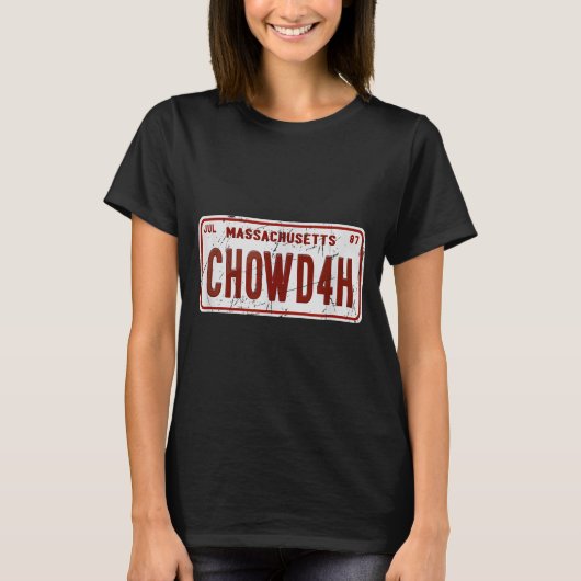 T-shirt Clam Chowder Boston Accent Chowdah Funny (Devant)