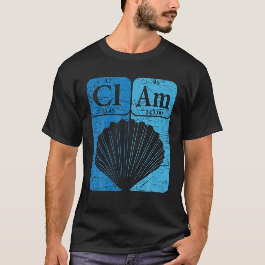 T-shirt Clam Éléments de tableau périodique fruits de mer (Devant)