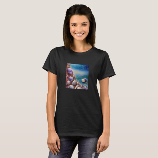 T-shirt Clam Seashell Shell Collector Beach Ocean Coastal (Devant entier)