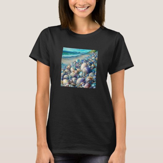 T-shirt Clam Seashell Shell Collector Beach Ocean Coastal (Devant)