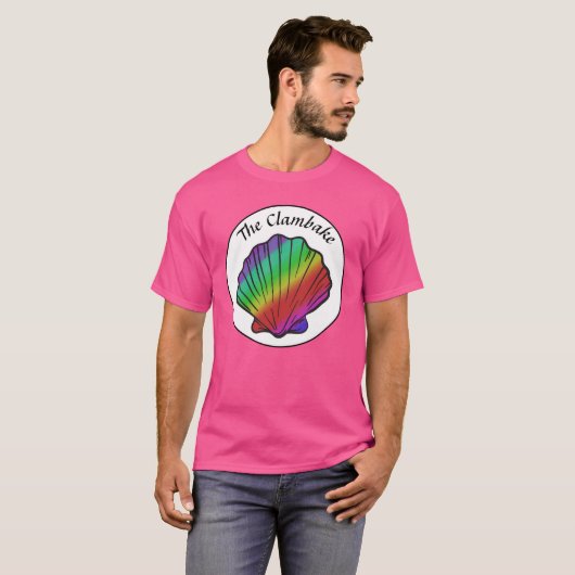 T-shirt Clambake Arc-en-ciel Clam Unisex (Devant entier)