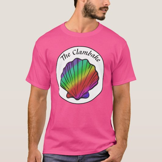 T-shirt Clambake Arc-en-ciel Clam Unisex (Devant)