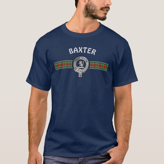 T-shirt Clan Baxter (Modifier) Crest & Tartan (Devant)