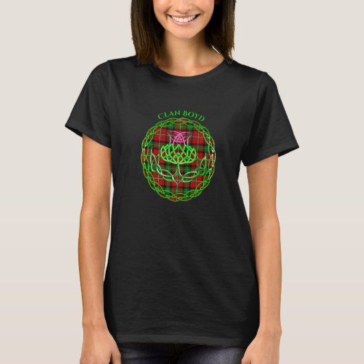 T-shirt Clan Boyd Scottish Tartan Celtic Thistle (Devant)