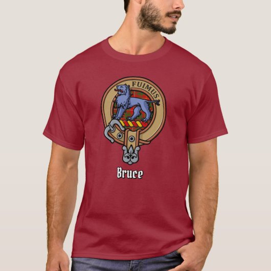 T-shirt Clan Bruce Crest sur Tartan (Devant)