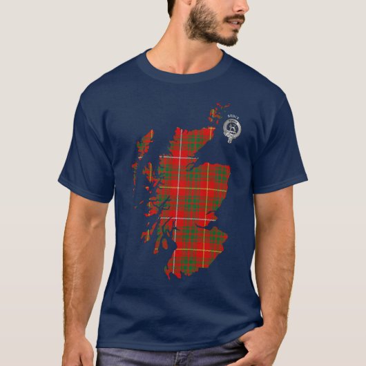 T-shirt Clan Bruce Tartan Carte & Crest (Devant)
