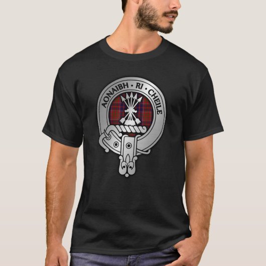 T-shirt Clan Cameron Crest & Lochiel Tartan (Devant)
