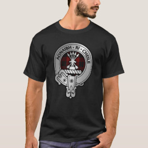 T-shirt Clan Cameron Crest & Red & Black Tartan