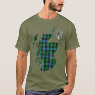 T-shirt Clan Campbell Loch Awe Tartan Map & Crest