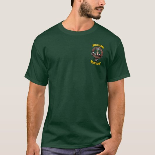 T-shirt Clan Chisholm Badge & Tartan avec devise (Devant)
