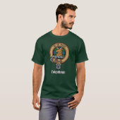 T-shirt Clan Colquhoun Crest sur Tartan (Devant entier)