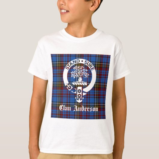 T-shirt Clan écossais Anderson Crest & Tartan (Devant)