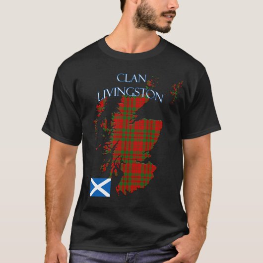 T-shirt Clan écossais de Livingston Tartan Écosse (Devant)