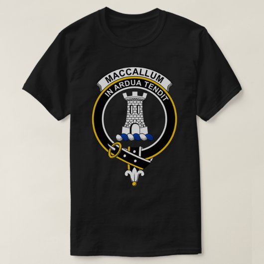 T-shirt Clan écossais de MacCallum Crest Tartan Clan (Design devant)