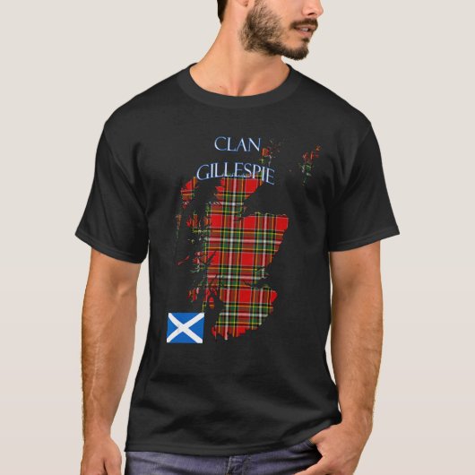 T-shirt Clan écossais Gillespie Tartan Écosse (Devant)