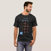 T-shirt Clan écossais noir Tartan Écosse (Devant entier)