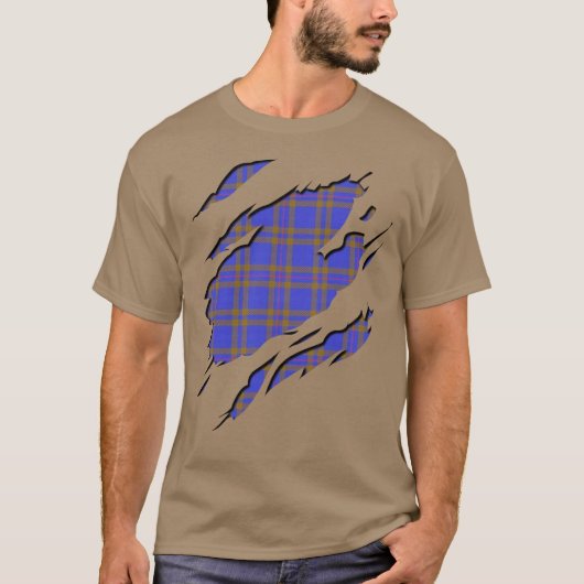 T-shirt Clan Elliot Elliott Tartan Effets Plaid (Devant)