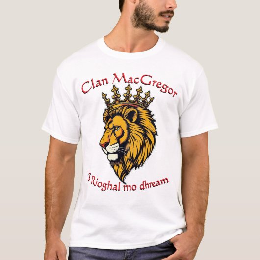 T-shirt Clan Gregor MacGregor Tête de lion avec conception (Devant)