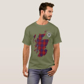 T-shirt Clan Hamilton Tartan Map & Crest (Devant entier)
