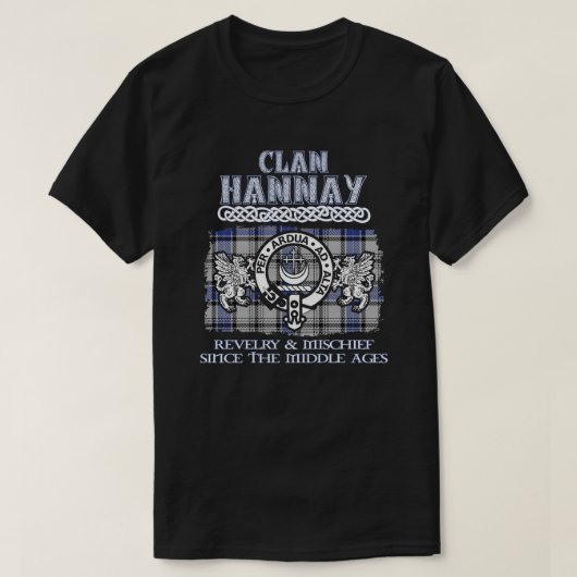 T-shirt Clan Hannay crête écossaise clans écossais nom de  (Design devant)